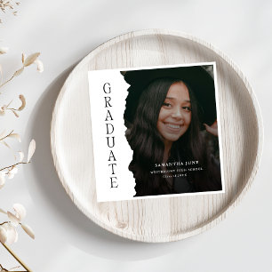 Modern Graduate Photo Magazine Graduation Sign Napkins