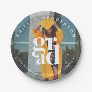 Modern Graduate Photo Paper Plate