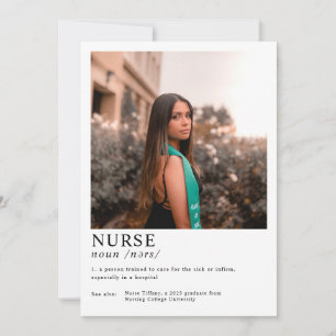Modern Graduate Photo RN Nurse Graduation Party  Invitation
