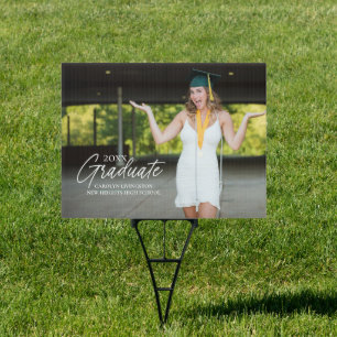 Modern Graduate Photo Yard Sign