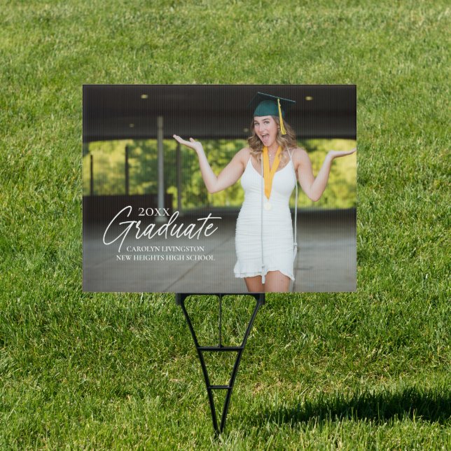 Modern Graduate Photo Yard Sign (Insitu)