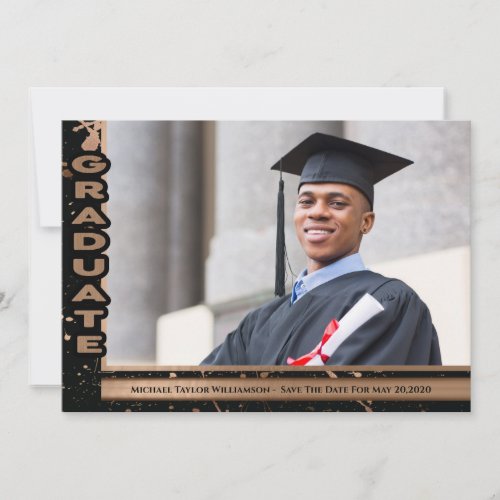 Modern Graduate School Photo Save The Date