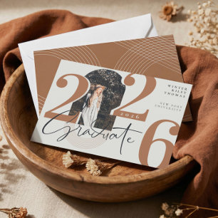Modern Graduate Script 2026 Concentric Arch Photo Invitation