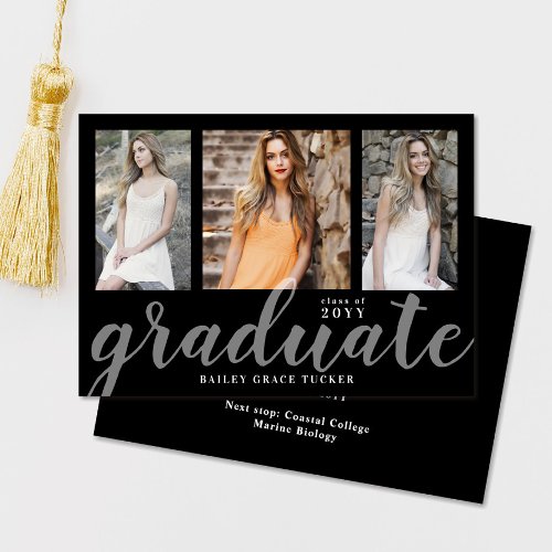 Modern Graduate Script 3_Photo Collage Graduation Announcement