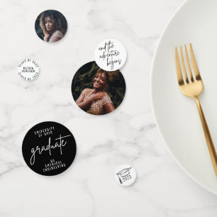 Modern Graduate Script Custom Photo Confetti