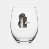 Modern Graduate Script Personalized Arch Photo Stemless Wine Glass (Front)