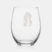 Modern Graduate Script Personalized Arch Photo Stemless Wine Glass (Back)