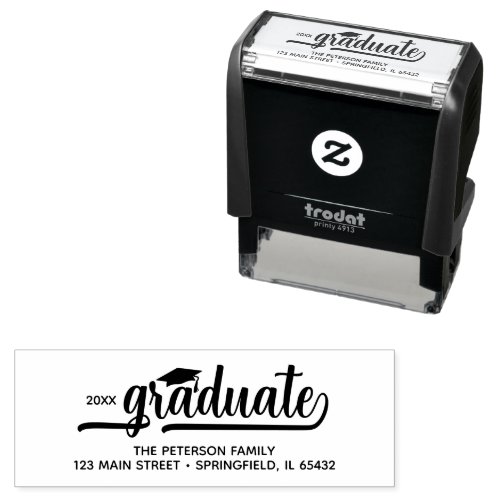 Modern Graduate Script Return Address Self_inking Stamp