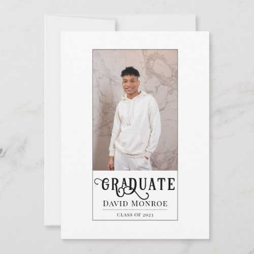 Modern Graduate Simple Photo Graduation Invitation