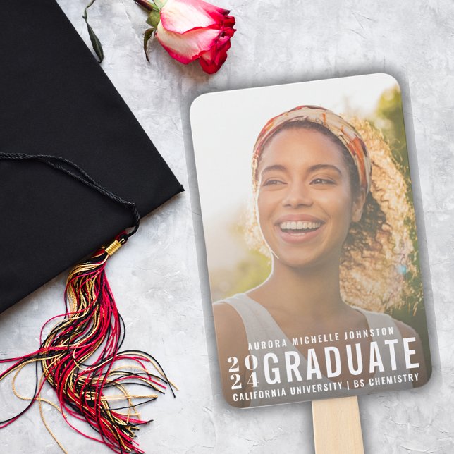 Modern Graduate Typography Class of 2024 | Photo Hand Fan (Creator Uploaded)