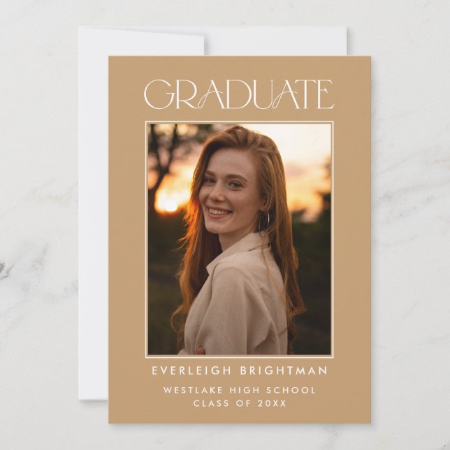 MODERN GRADUATE TYPOGRAPHY PHOTO GRADUATION INVITE (Front)