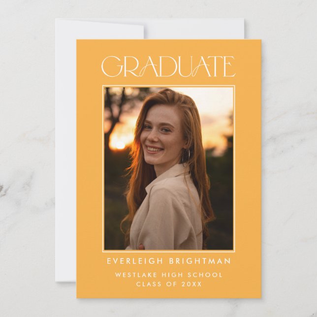 MODERN GRADUATE TYPOGRAPHY PHOTO GRADUATION INVITE (Front)