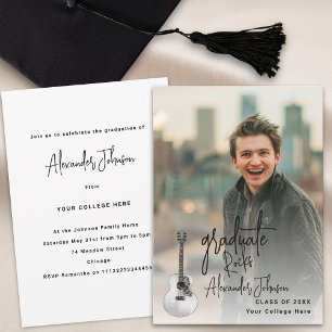 Modern Graduate Vertical Photo Graduation Party Invitation
