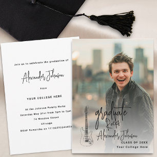 Modern Graduate Vertical Photo Graduation Party Invitation