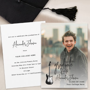 Modern Graduate Vertical Photo Graduation Party Invitation