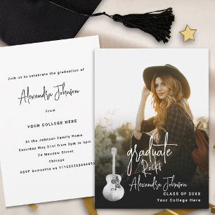 Modern Graduate Vertical Photo Graduation Party Invitation