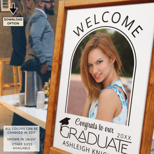 Modern Graduate Welcome Sign Arch Photo