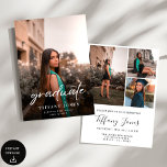 Modern Graduate White Script 4 Photos Graduation   Invitation<br><div class="desc">Introducing our Modern Graduate White Script 4 Photo Graduation Announcement! Celebrate your academic journey with sophistication and style. This announcement features crisp white script font against a clean background, creating a sleek and elegant design. With space for four cherished photos, you can showcase your graduation memories in a modern and...</div>