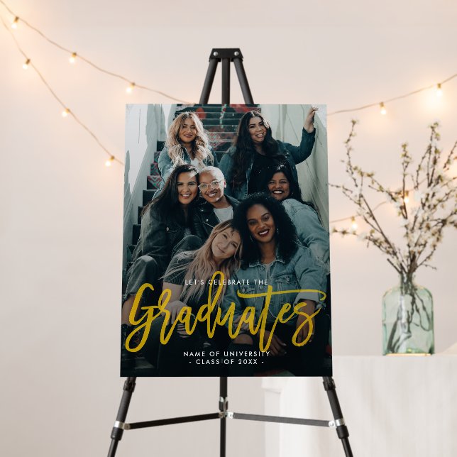 Modern Graduates Group Photo Party Welcome Sign (In Situ (Stand))