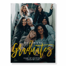 Modern Graduates Group Photo Party Welcome Sign