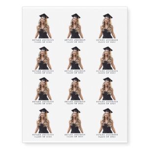 Modern Graduating Class Senior Photo Graduation Temporary Tattoos