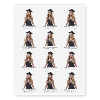 Modern Graduating Class Senior Photo Graduation Temporary Tattoos