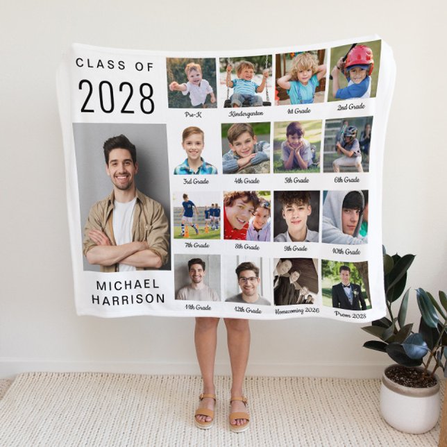 Modern Graduation 17 Photo Collage Sherpa Blanket (Creator Uploaded)