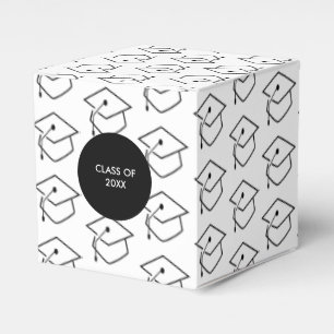 Modern Graduation 2020 Black and White Pattern Favor Boxes