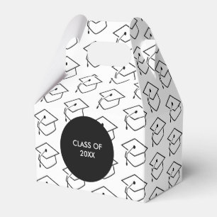 Modern Graduation 2020 Black and White Pattern Favor Boxes