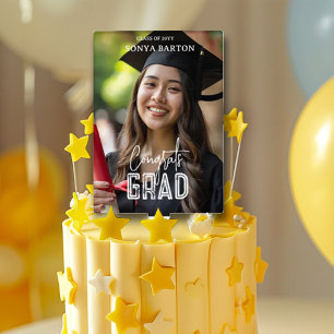 Modern Graduation 2025 Custom Photograph Cake Topper