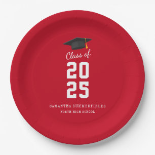 Modern Graduation 2025 Elegant Grad Party Paper Plates
