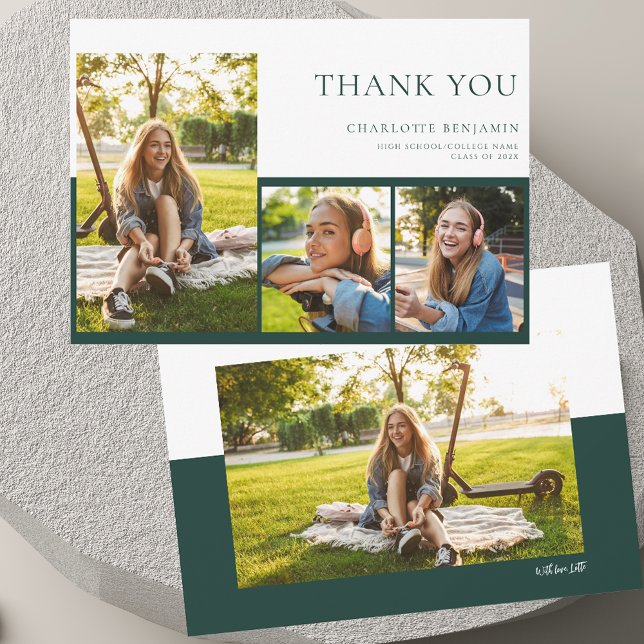 Modern Graduation 2025 Grad Photo Thank You Card (Modern Graduation 2025 Grad Photo Thank You Card)