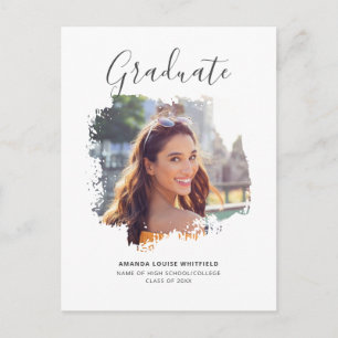 Modern Graduation 2025 Script Photo Party Invitation Postcard