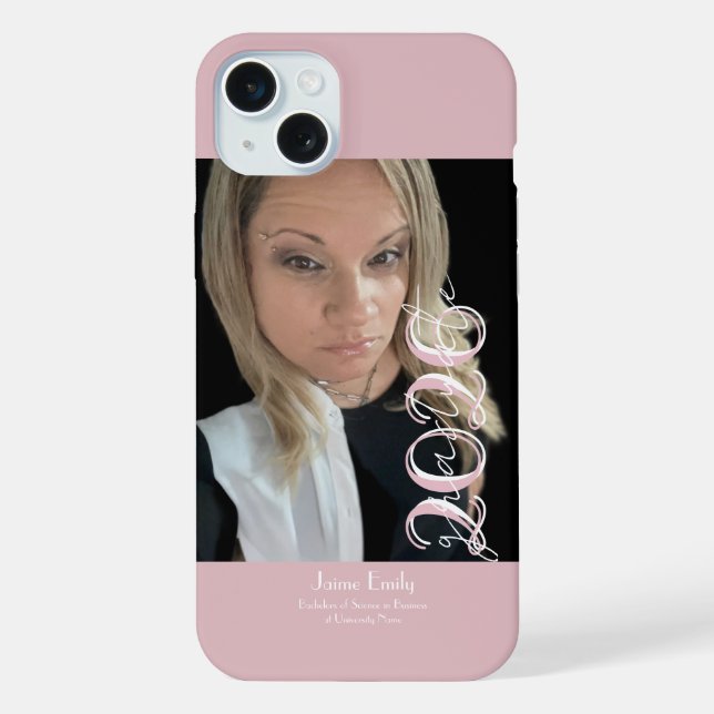 Modern Graduation 2026 Light Pink Photo Magnet iPhone Case (Back)