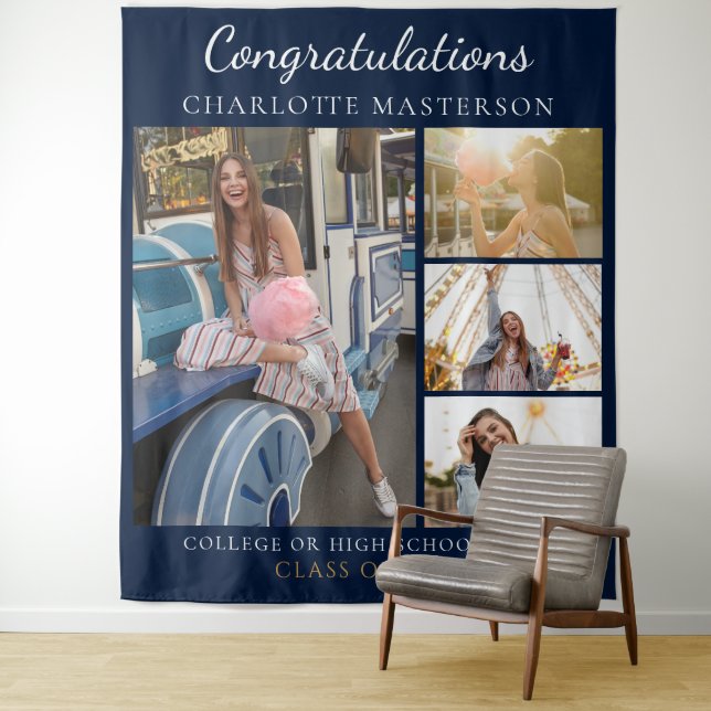 Modern Graduation 2026 Photo Collage Backdrop (In Situ)