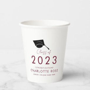 Modern Graduation 2026 Script Grad Party Paper Cups