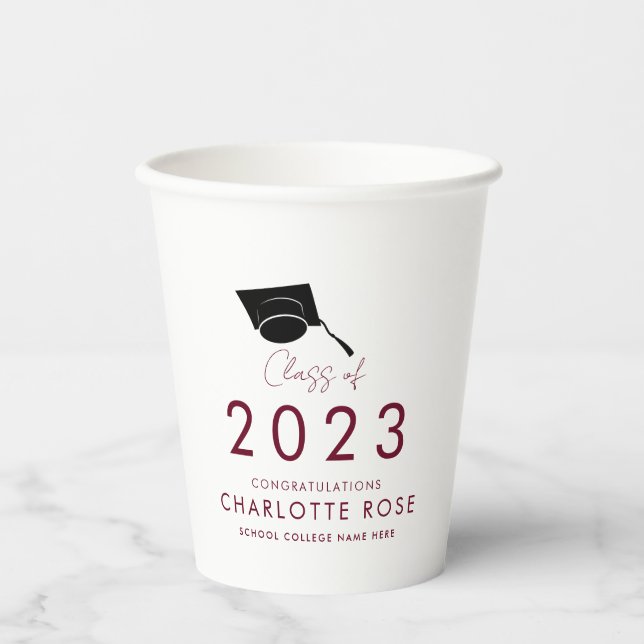 Modern Graduation 2026 Script Grad Party Paper Cups (Front)