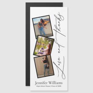 modern graduation 3 photo booth thank you magnet