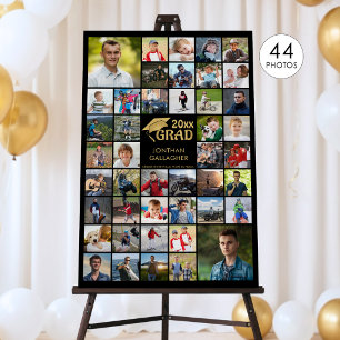Modern Graduation 44 Photo Collage Gold GRAD Foam Board
