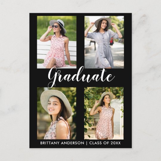 Modern Graduation 4 Photo Party Invitation | Zazzle.com