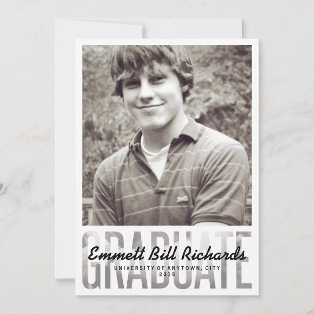 Modern Graduation Announcement (Front)