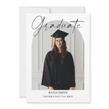Modern Graduation Announcement Card Editable Photo