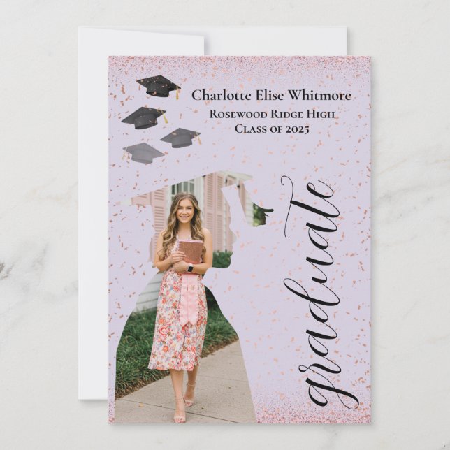 Modern Graduation Announcement Invite | Grad Photo (Front)