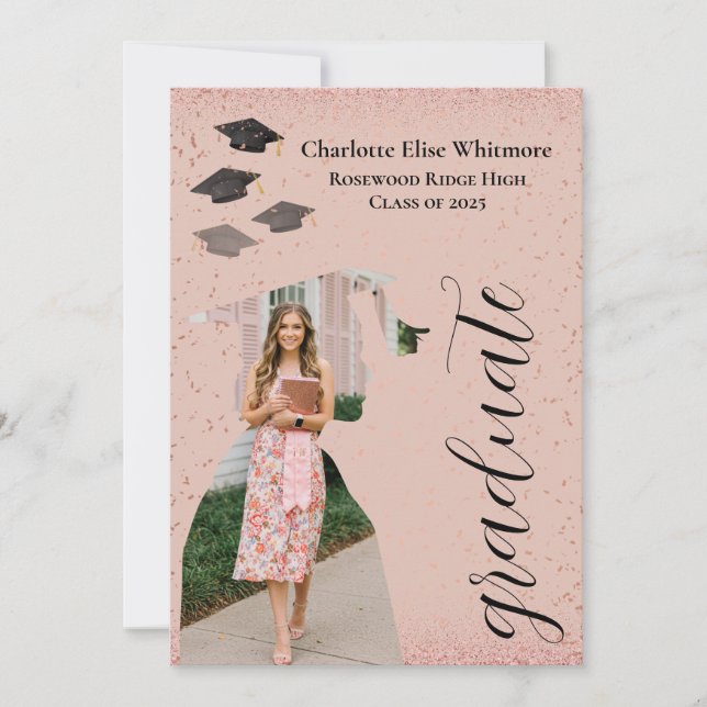 Modern Graduation Announcement Invite | Grad Photo (Front)