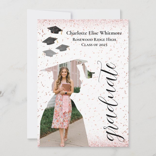 Modern Graduation Announcement Invite | Grad Photo (Front)
