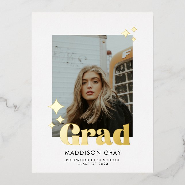 Modern Graduation Announcement Open house invite (Front)