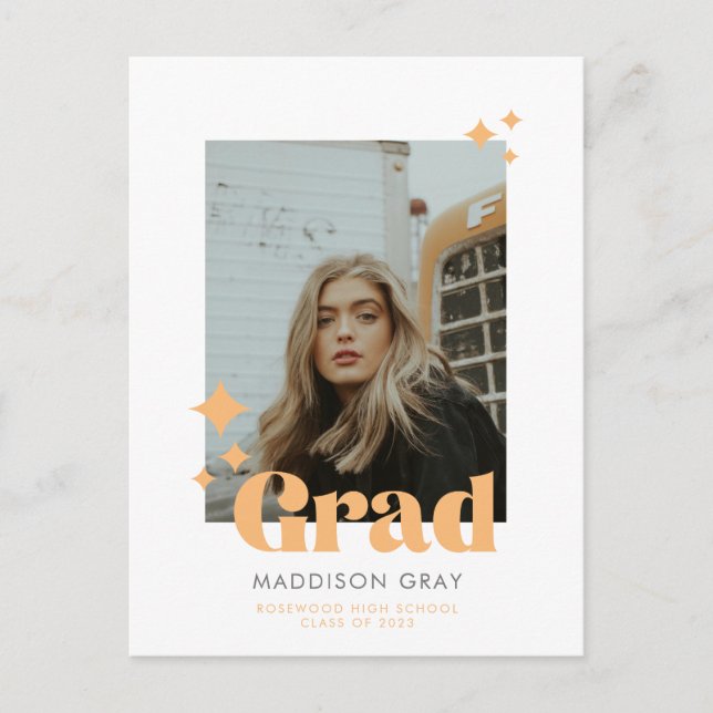 Modern Graduation Announcement Open house invite (Front)