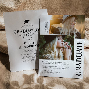 Modern Graduation Announcement Party Invitation