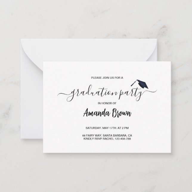 Modern Graduation Announcement Party Invitation (Front)