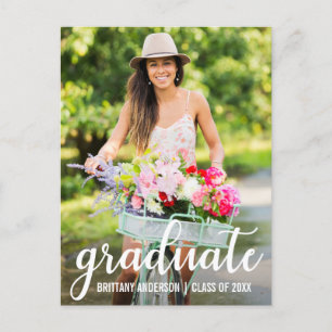 Modern Graduation Announcement Photo Postcard